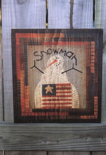 HOOKED SNOWMAN RUG